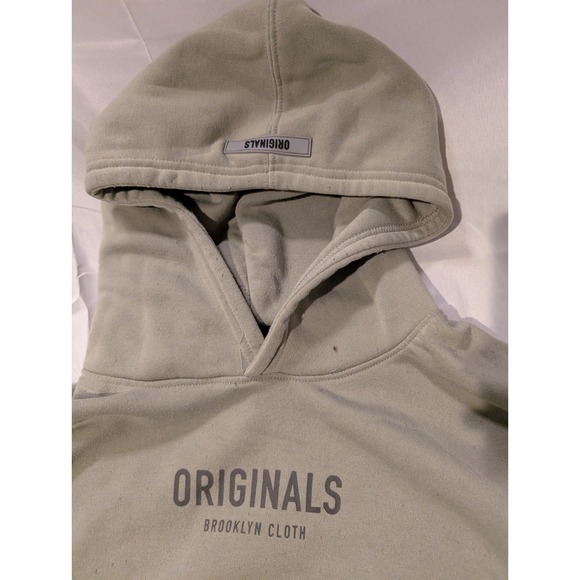 ORIGINALS BROOKLYN CLOTH Mens Hoodie Sweatshirt Pullover Sage Green Size L - Picture 5 of 10